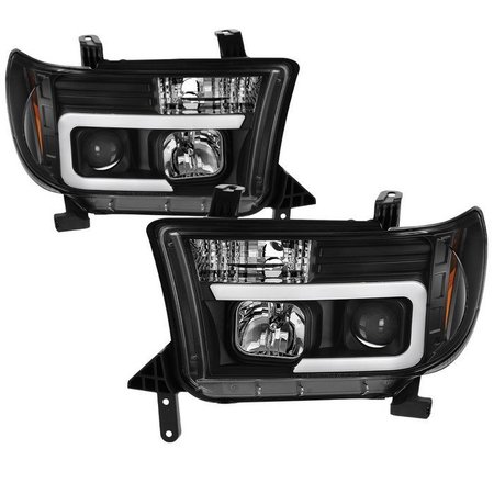 SPYDER AUTOMOTIVE 07-13 TUNDRA/08-13 SEQUOIA VERSION 2 PROJECTOR HEADLIGHTS-LIGHT BAR DRL-BLACK DRIVE/PASS 5085344